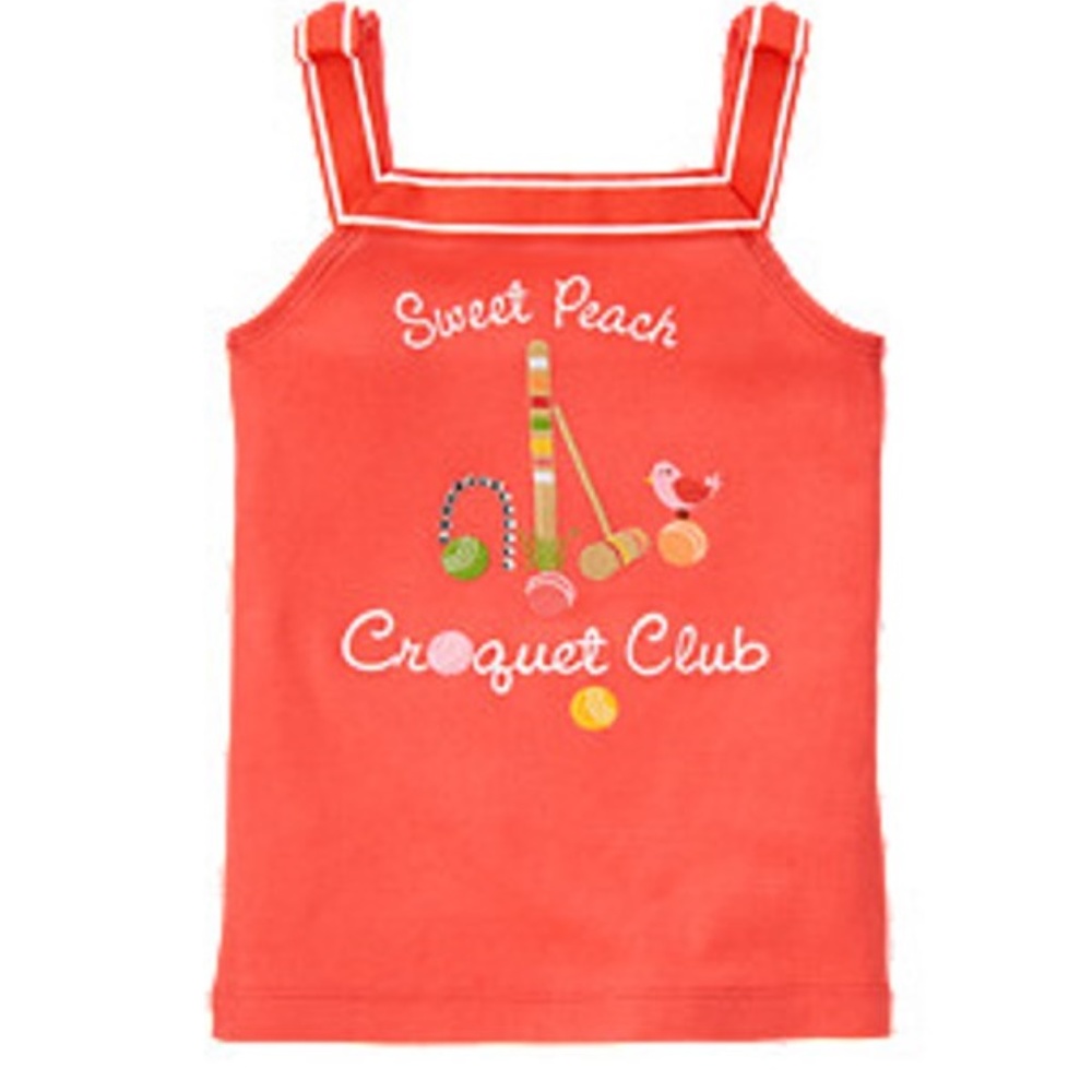 "PREPPY PEACH" Gem Croquet Club Tank Top